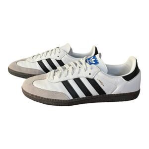 adidas Samba White and Black Athletic Shoes